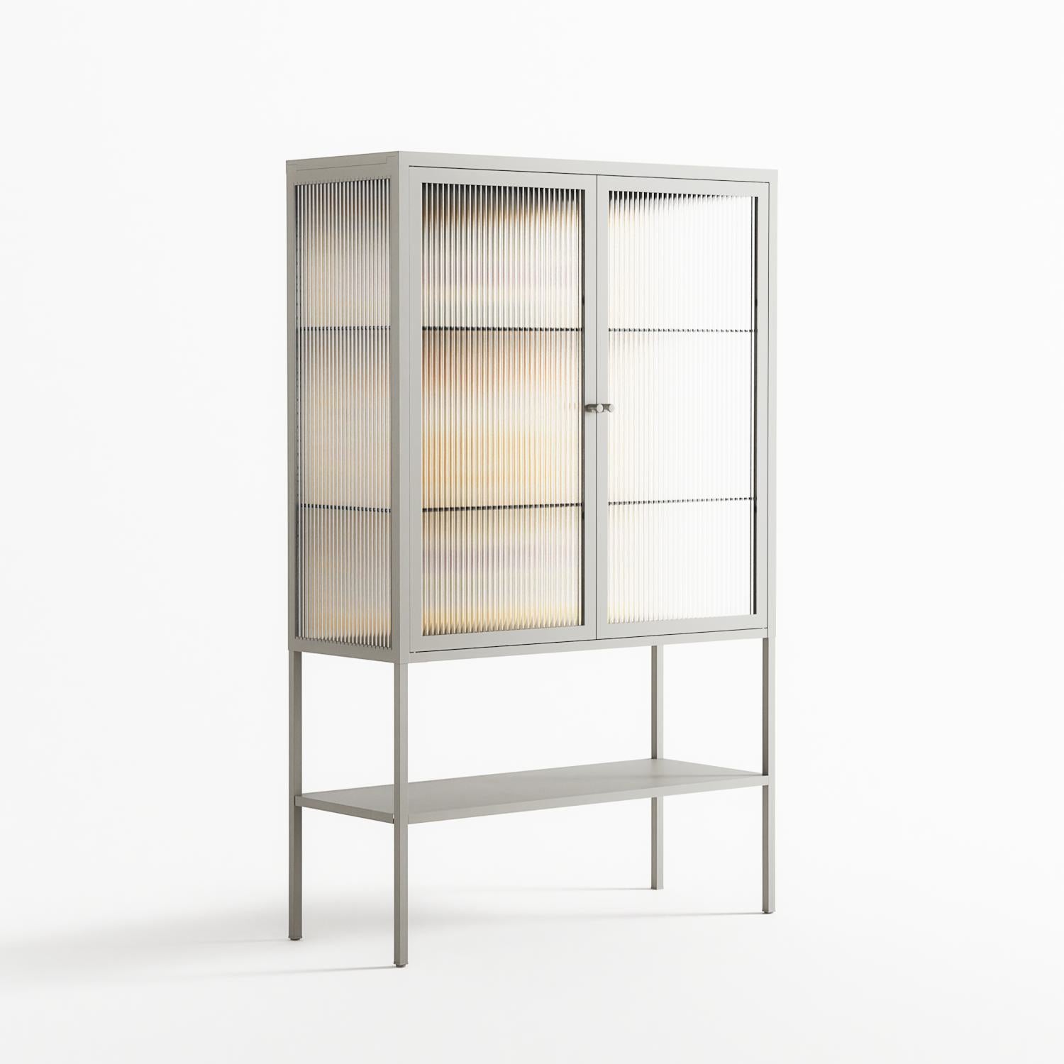 Sunbrother 3 - Loft Cabinet - Nick Liefhebber - Chalk - Reeded glass