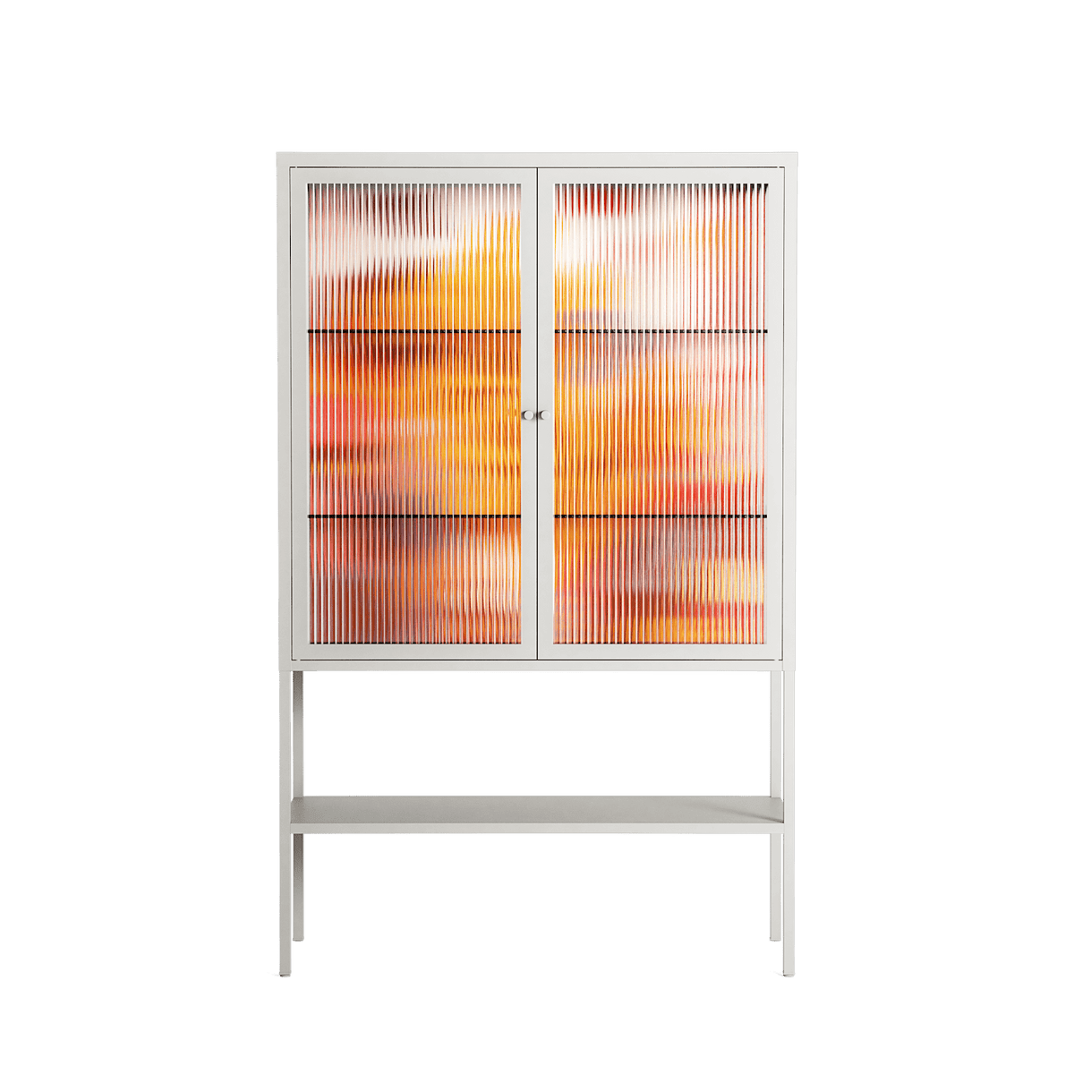 A Bridge Across Time - Loft Cabinet - Nick Liefhebber - Chalk - Reeded glass
