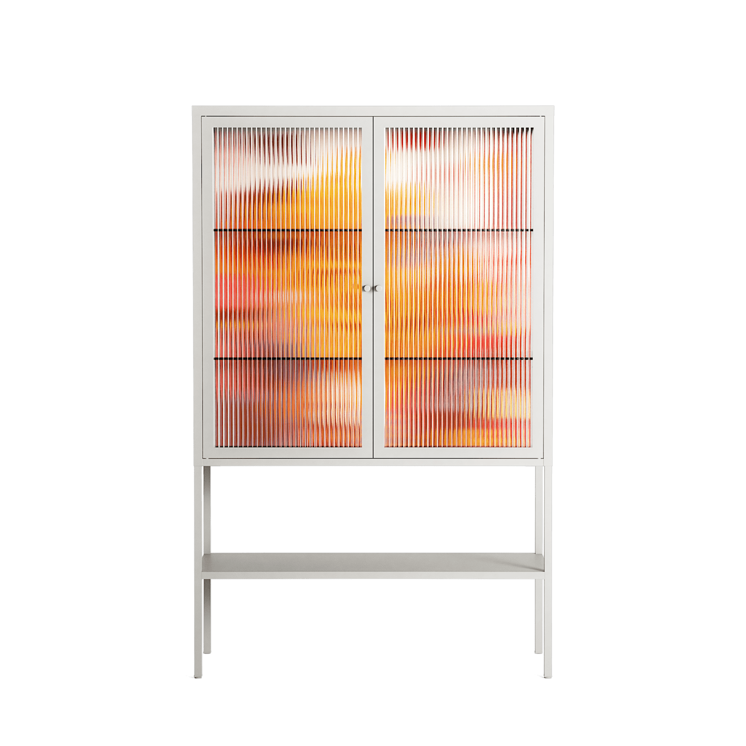 A Bridge Across Time - Loft Cabinet - Nick Liefhebber - Chalk - Reeded glass