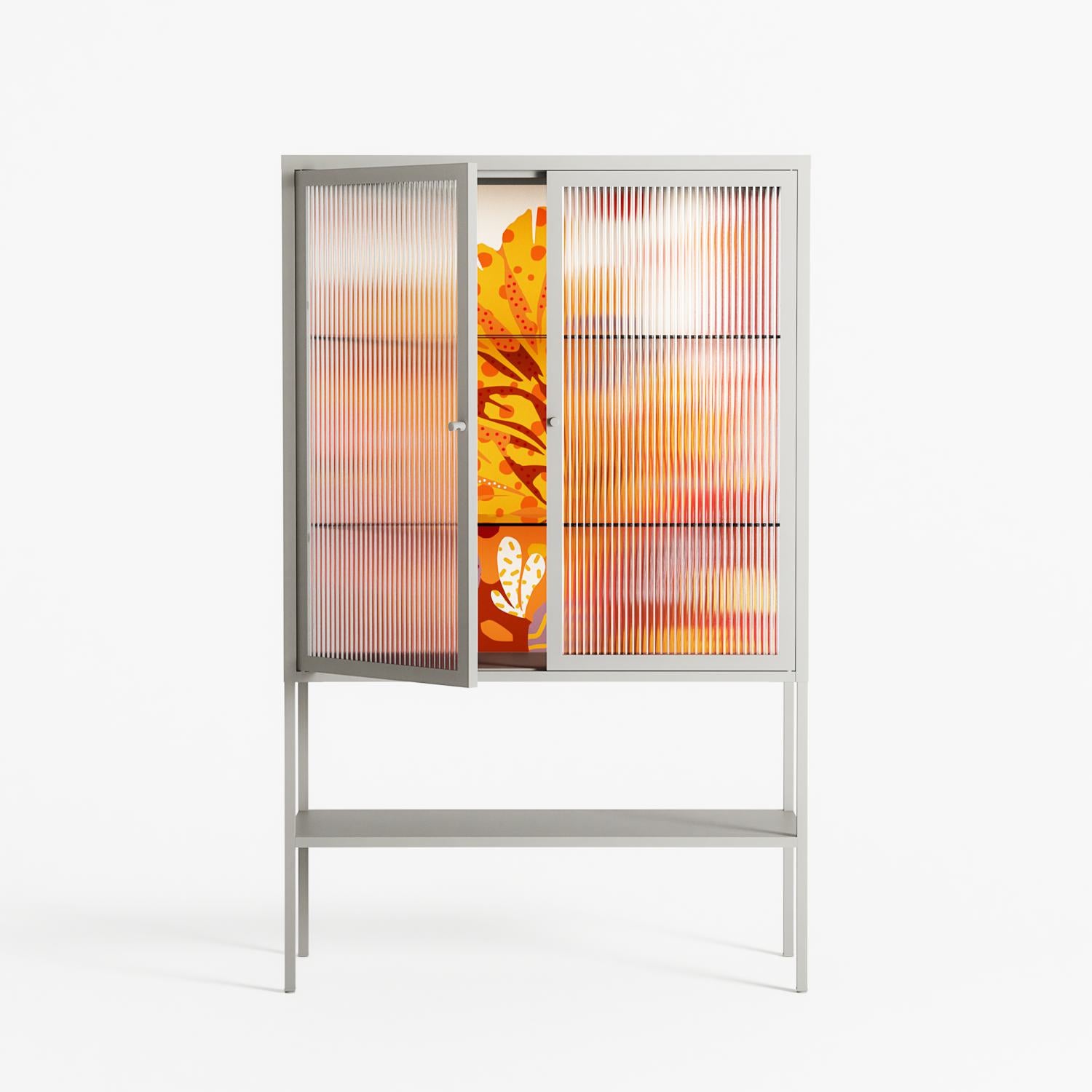 A Bridge Across Time - Loft Cabinet - Nick Liefhebber - Chalk - Reeded glass