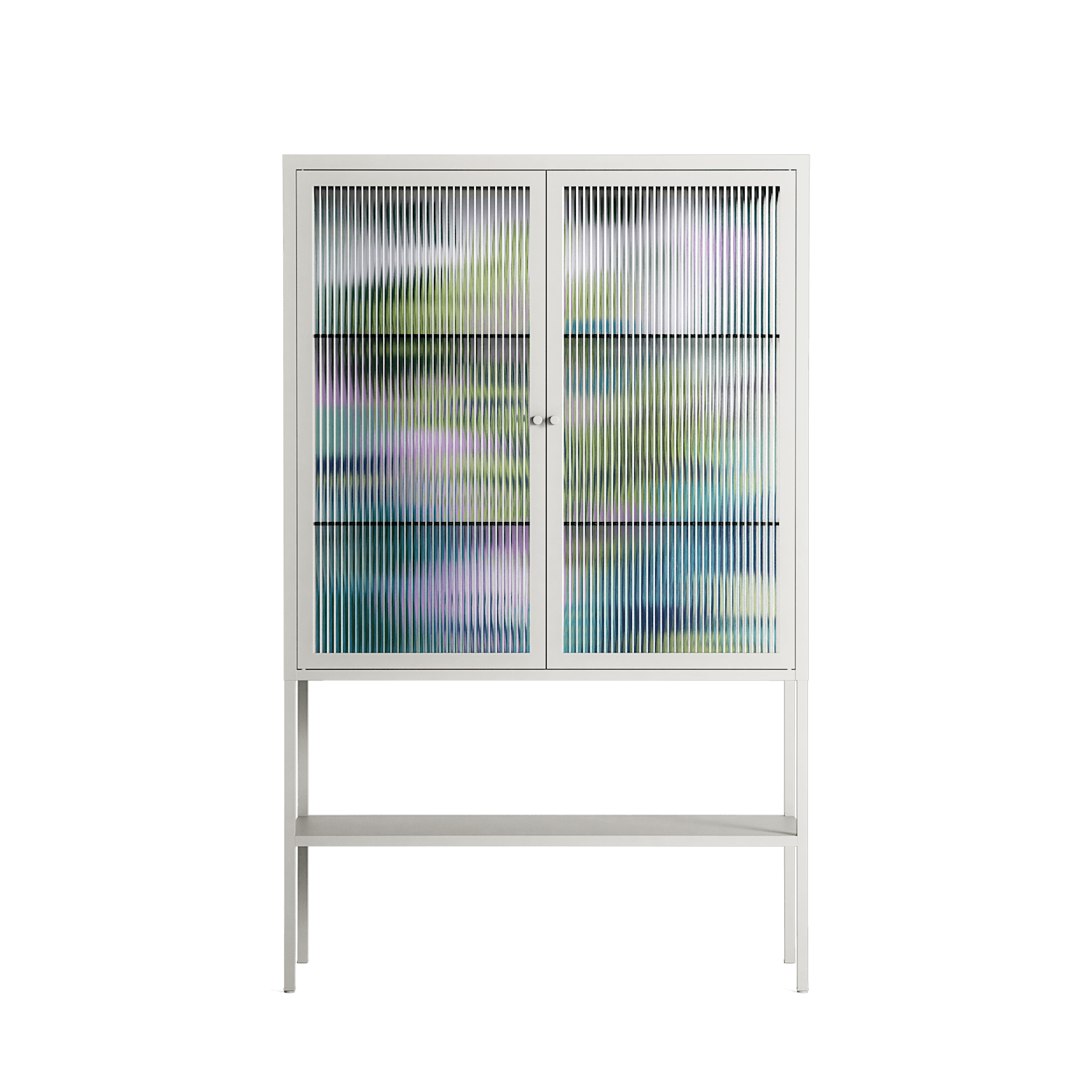 A Bridge Across Time 2 - Loft Cabinet - Nick Liefhebber - Chalk - Reeded glass