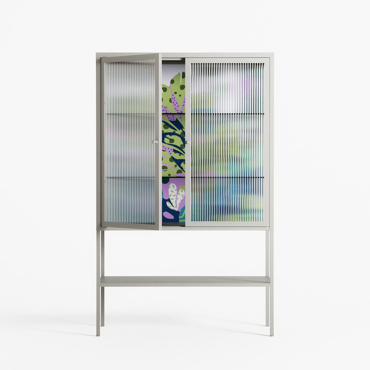 A Bridge Across Time 2 - Loft Cabinet - Nick Liefhebber - Chalk - Reeded glass