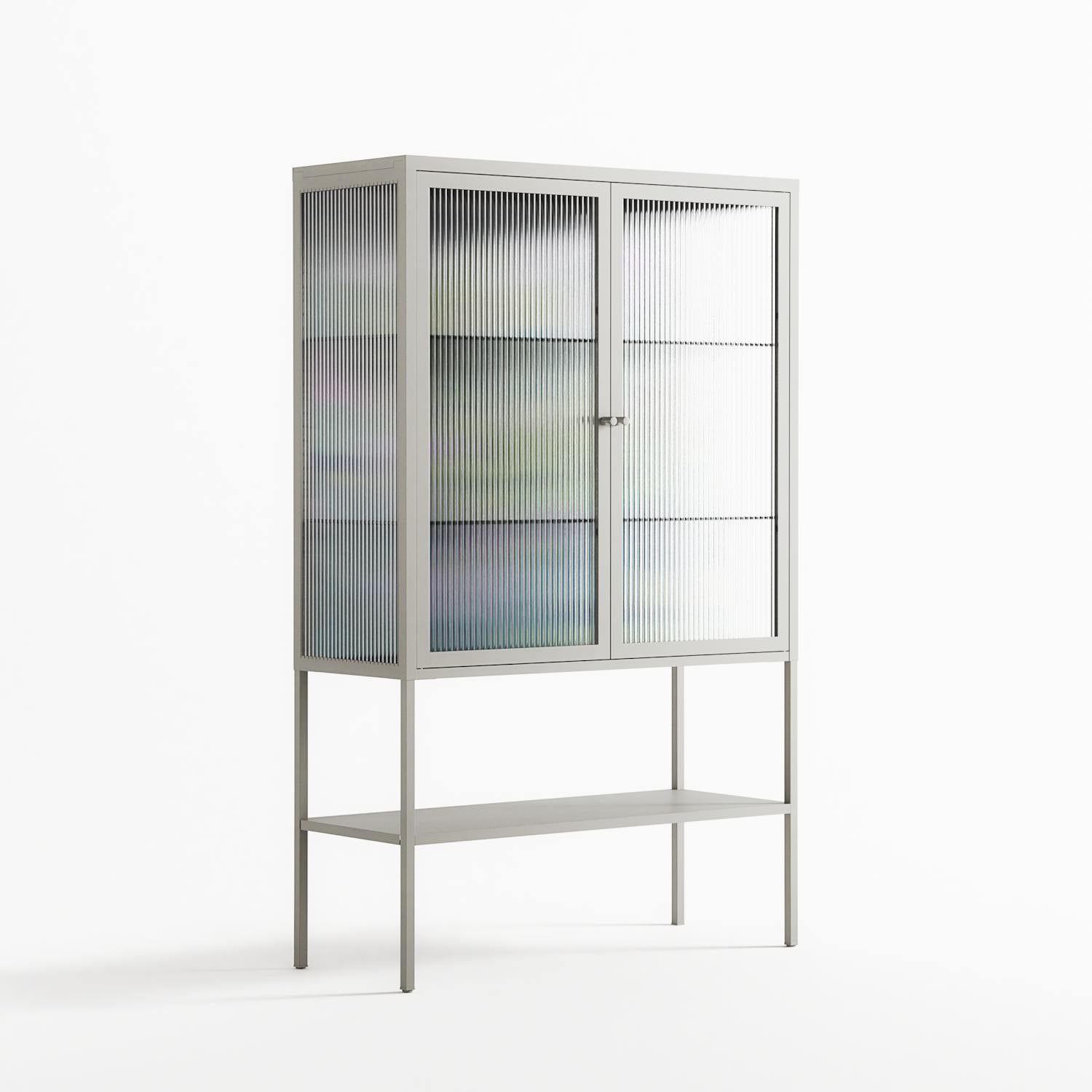 A Bridge Across Time 2 - Loft Cabinet - Nick Liefhebber - Chalk - Reeded glass