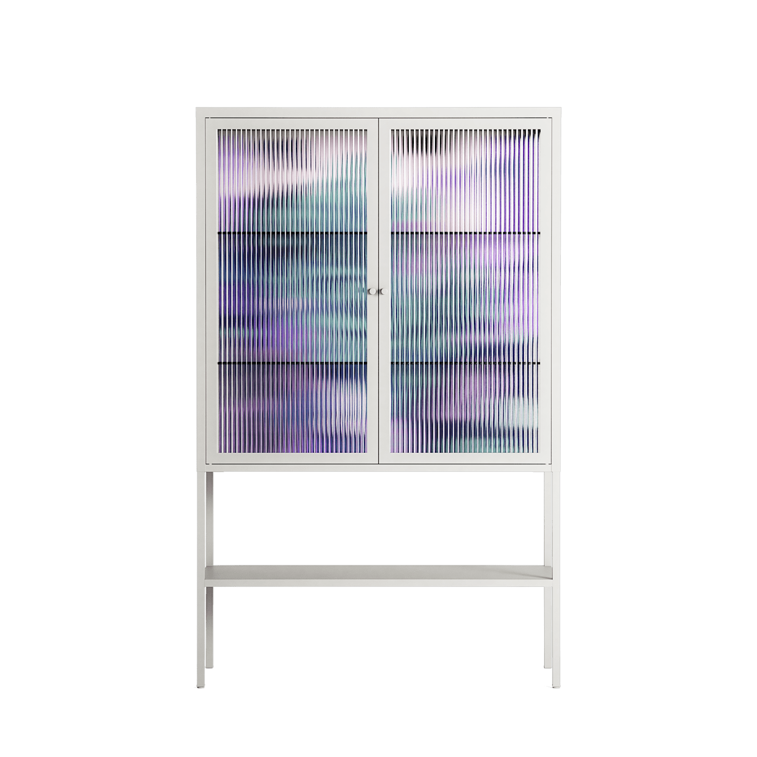 A Bridge Across Time 3 - Loft Cabinet - Nick Liefhebber - Chalk - Reeded glass