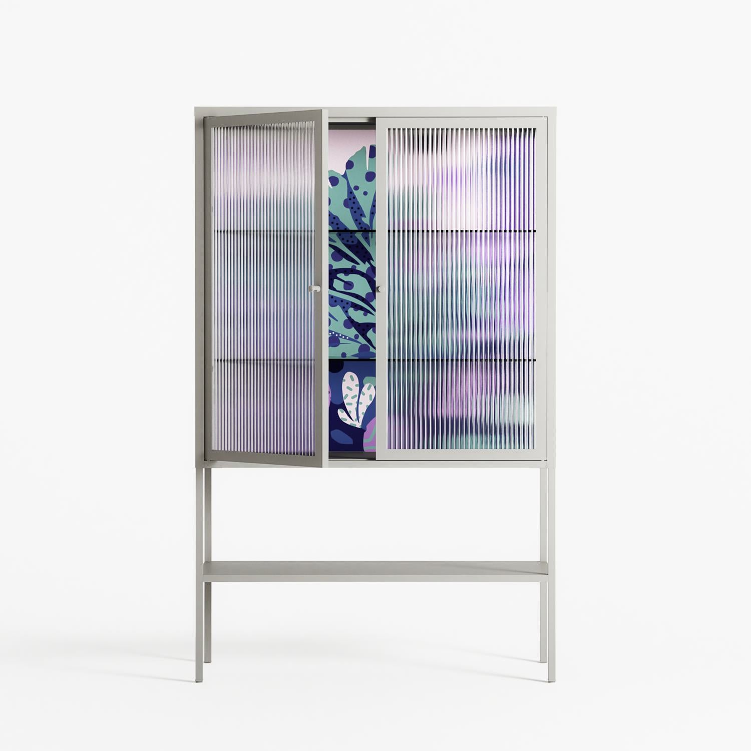A Bridge Across Time 3 - Loft Cabinet - Nick Liefhebber - Chalk - Reeded glass