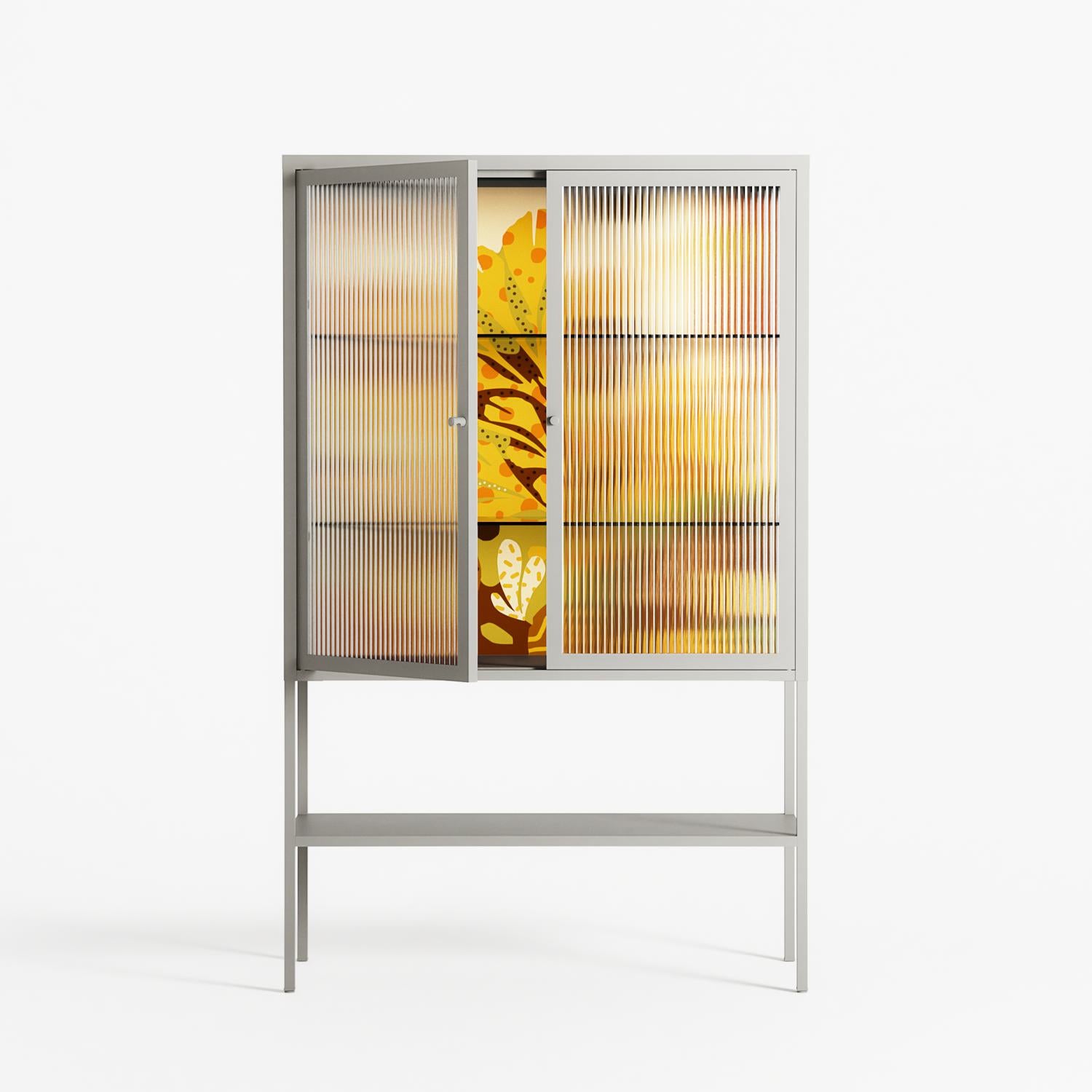 A Bridge Across Time 4 - Loft Cabinet - Nick Liefhebber - Chalk - Reeded glass