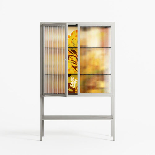 A Bridge Across Time 4 - Loft Cabinet - Nick Liefhebber - Chalk - Reeded glass