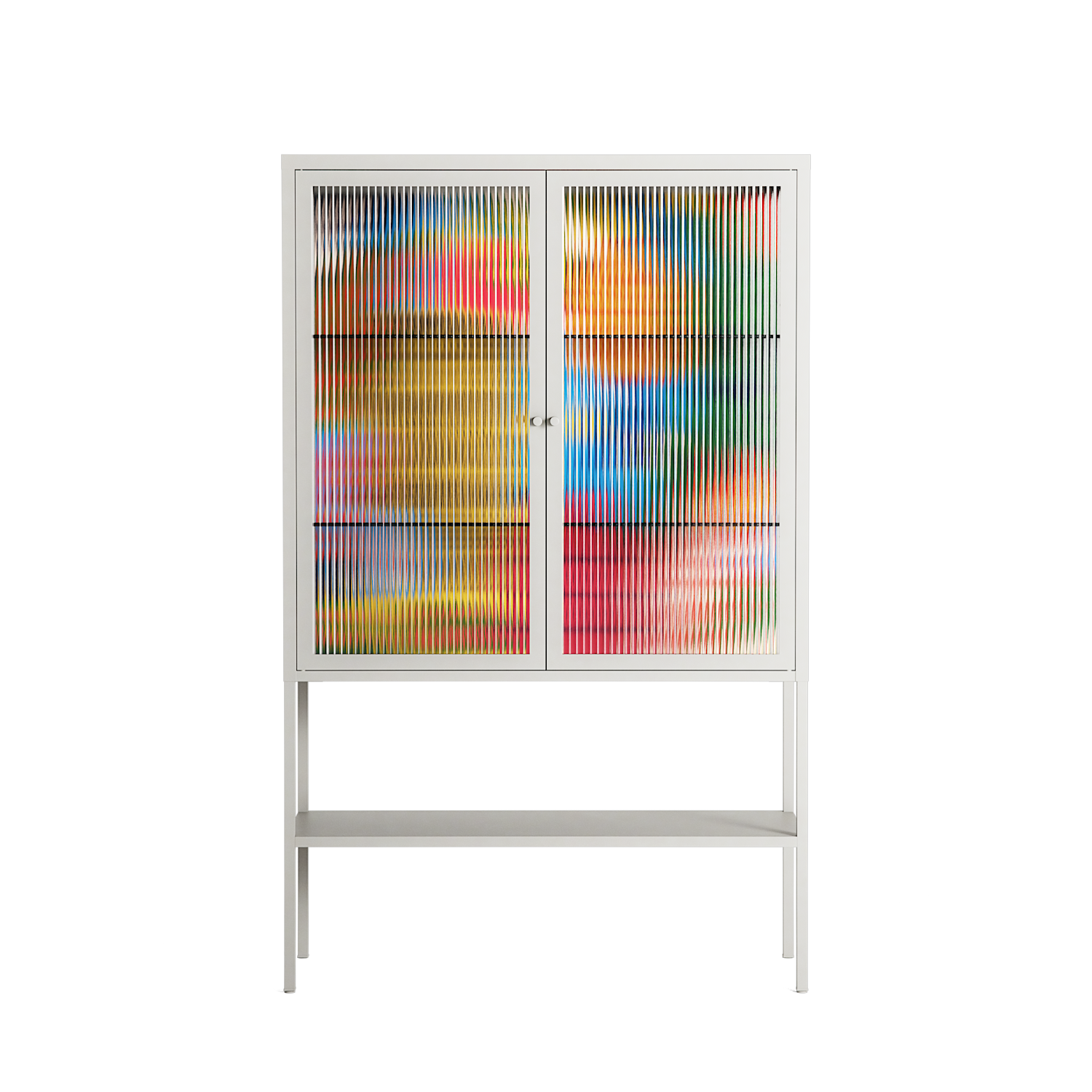 The Towering Hall Full Of Light - Loft Cabinet - Nick Liefhebber - Chalk - Reeded glass