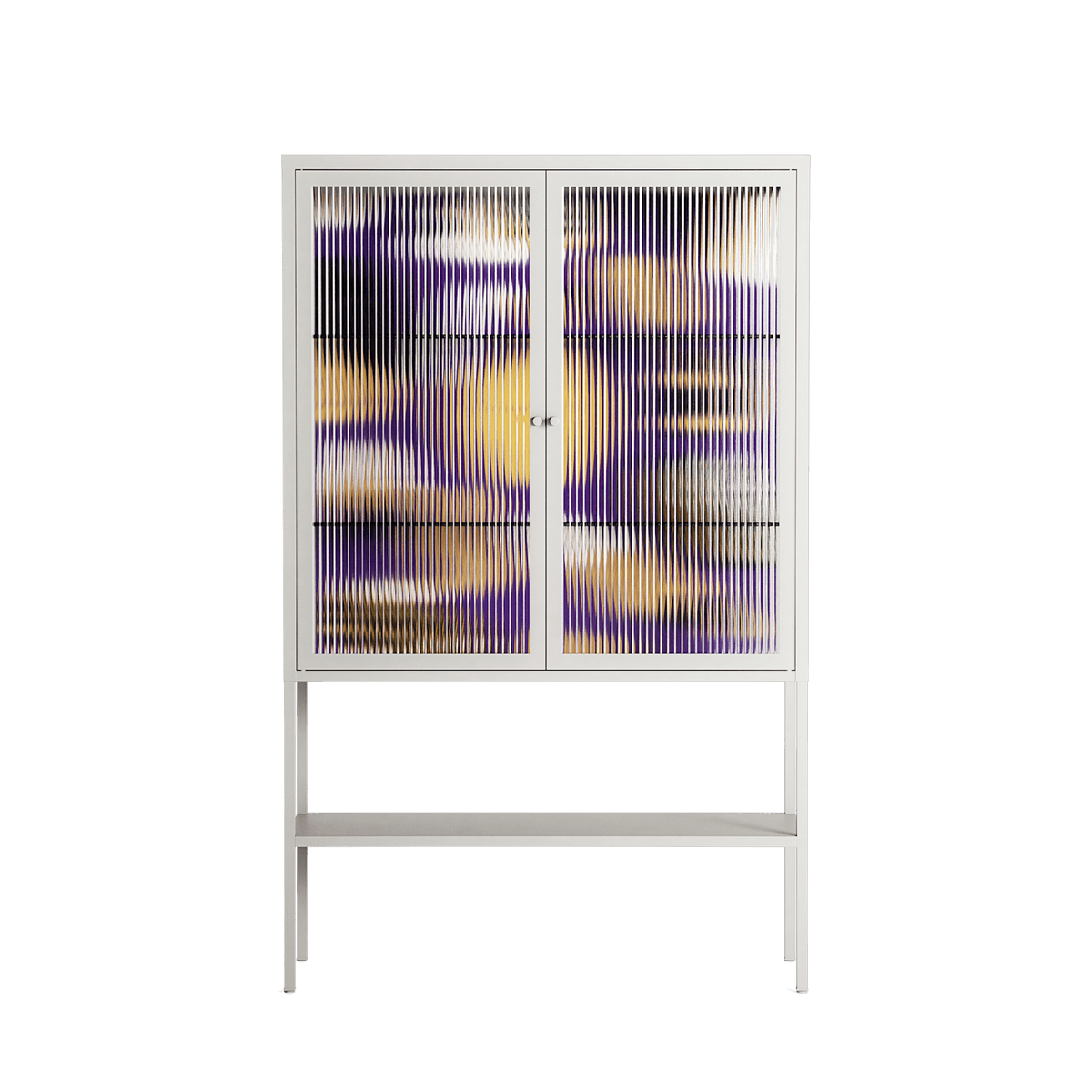 Pebbles - Loft Cabinet - Nick Liefhebber - Chalk - Reeded glass