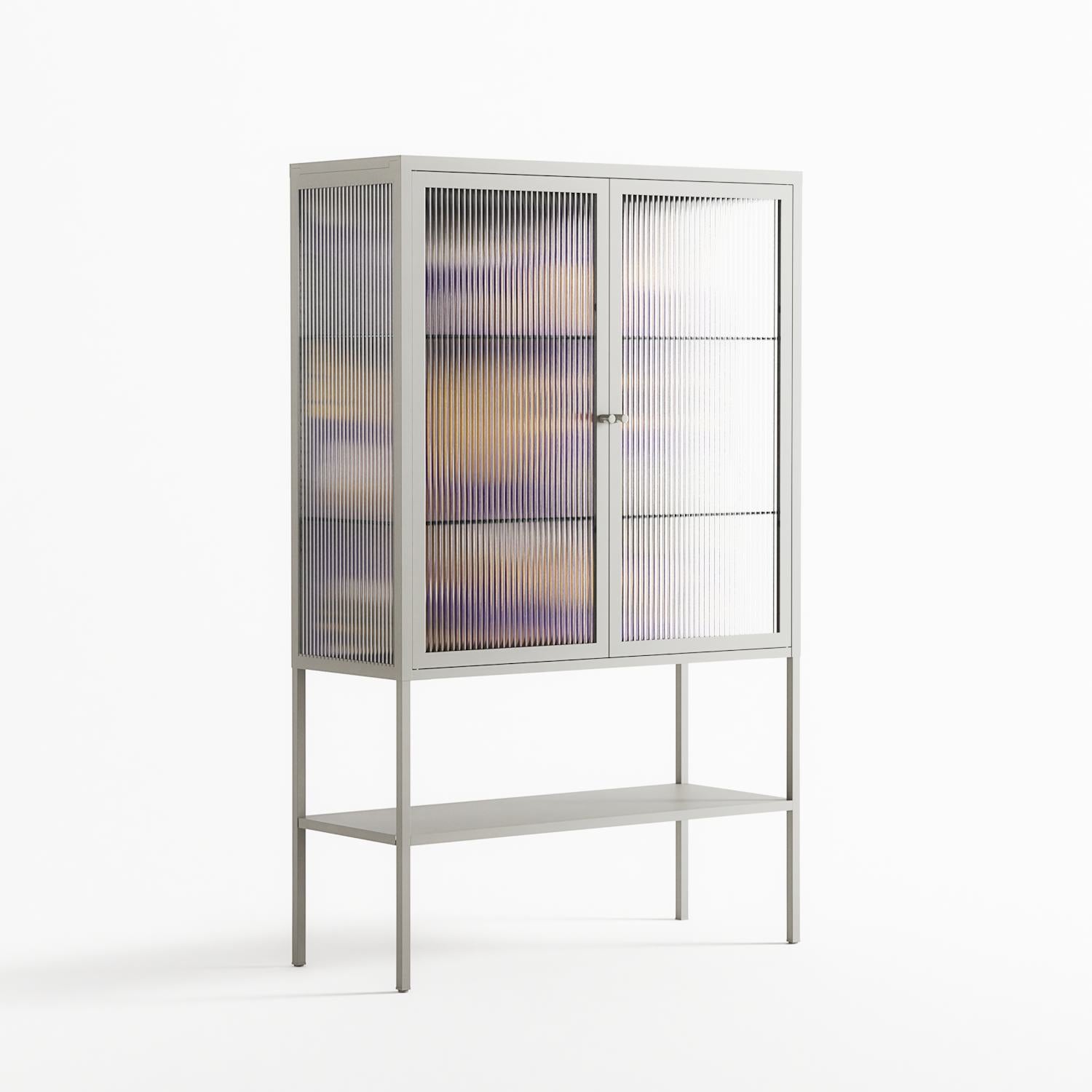Pebbles - Loft Cabinet - Nick Liefhebber - Chalk - Reeded glass