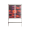 Pebbles 3 - Loft Cabinet - Nick Liefhebber - Chalk - Reeded glass