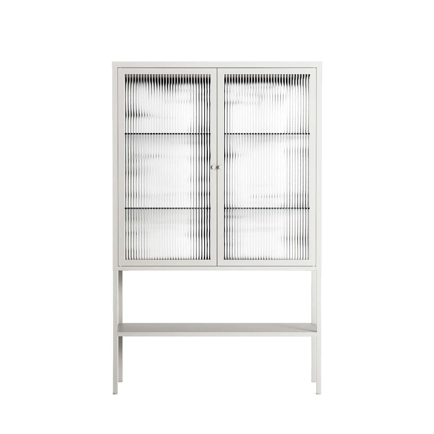 White Flowers - Loft Cabinet - Konrad Blaszczyk - Chalk - Reeded glass