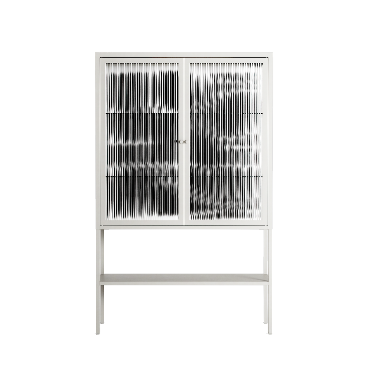 Black Flower - Loft Cabinet - Konrad Blaszczyk - Chalk - Reeded glass