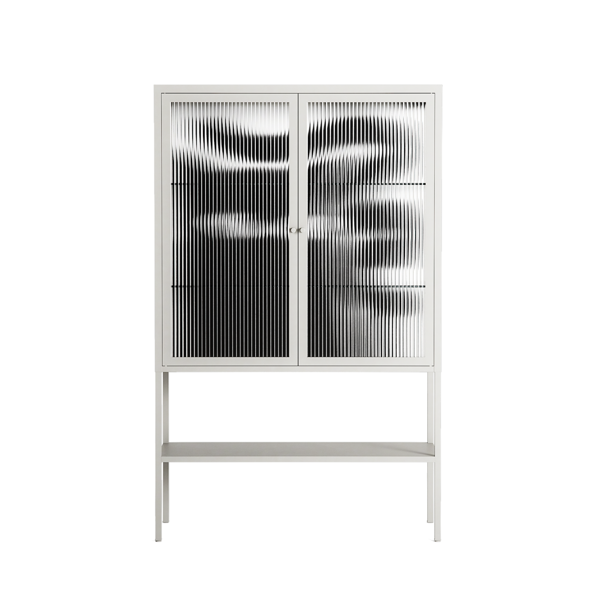 Black Cat - Loft Cabinet - Konrad Blaszczyk - Chalk - Reeded glass