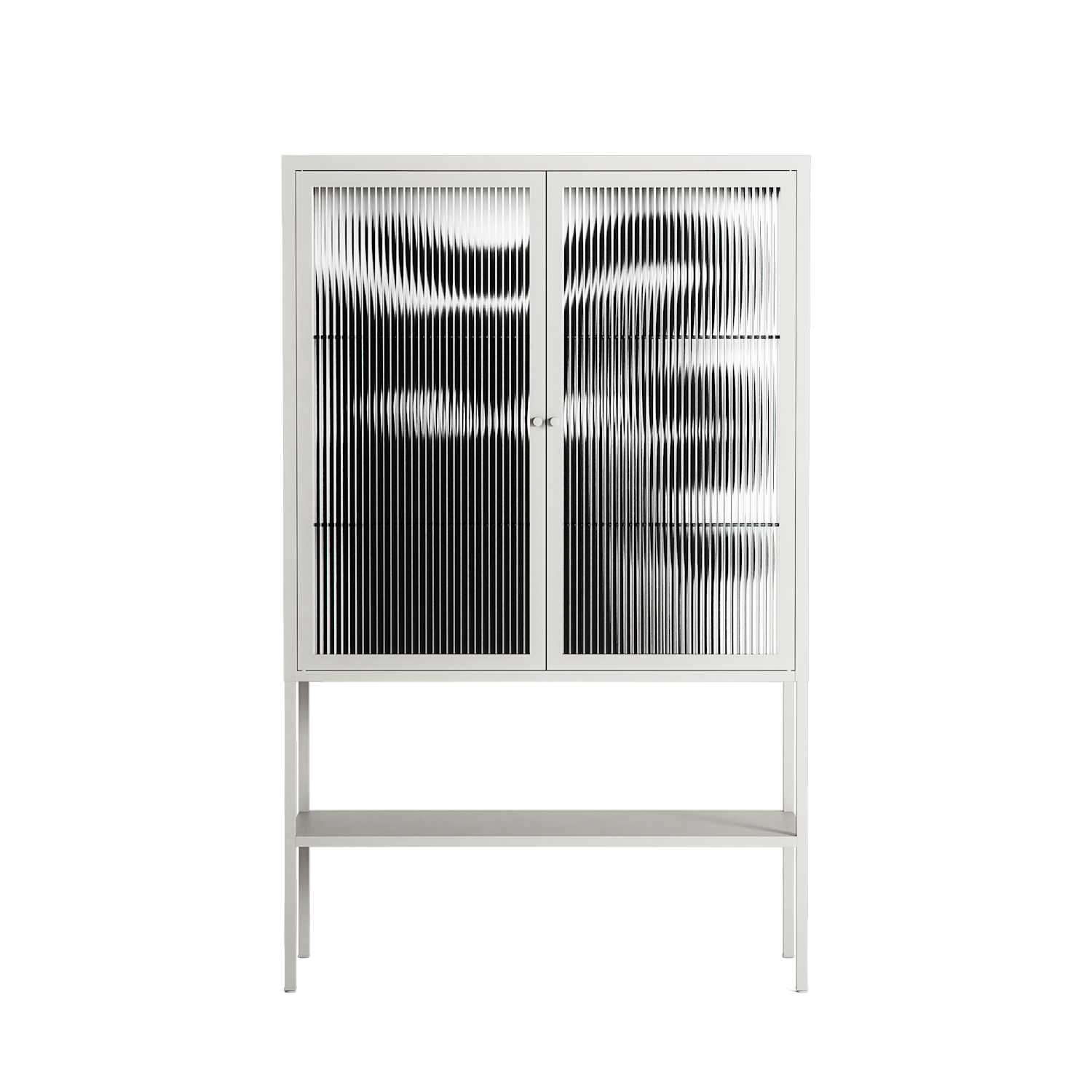 Black Cat - Loft Cabinet - Konrad Blaszczyk - Chalk - Reeded glass