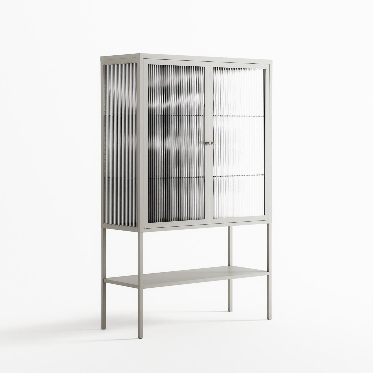 Black Cat - Loft Cabinet - Konrad Blaszczyk - Chalk - Reeded glass