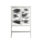 Black Birds - Loft Cabinet - Konrad Blaszczyk - Chalk - Reeded glass