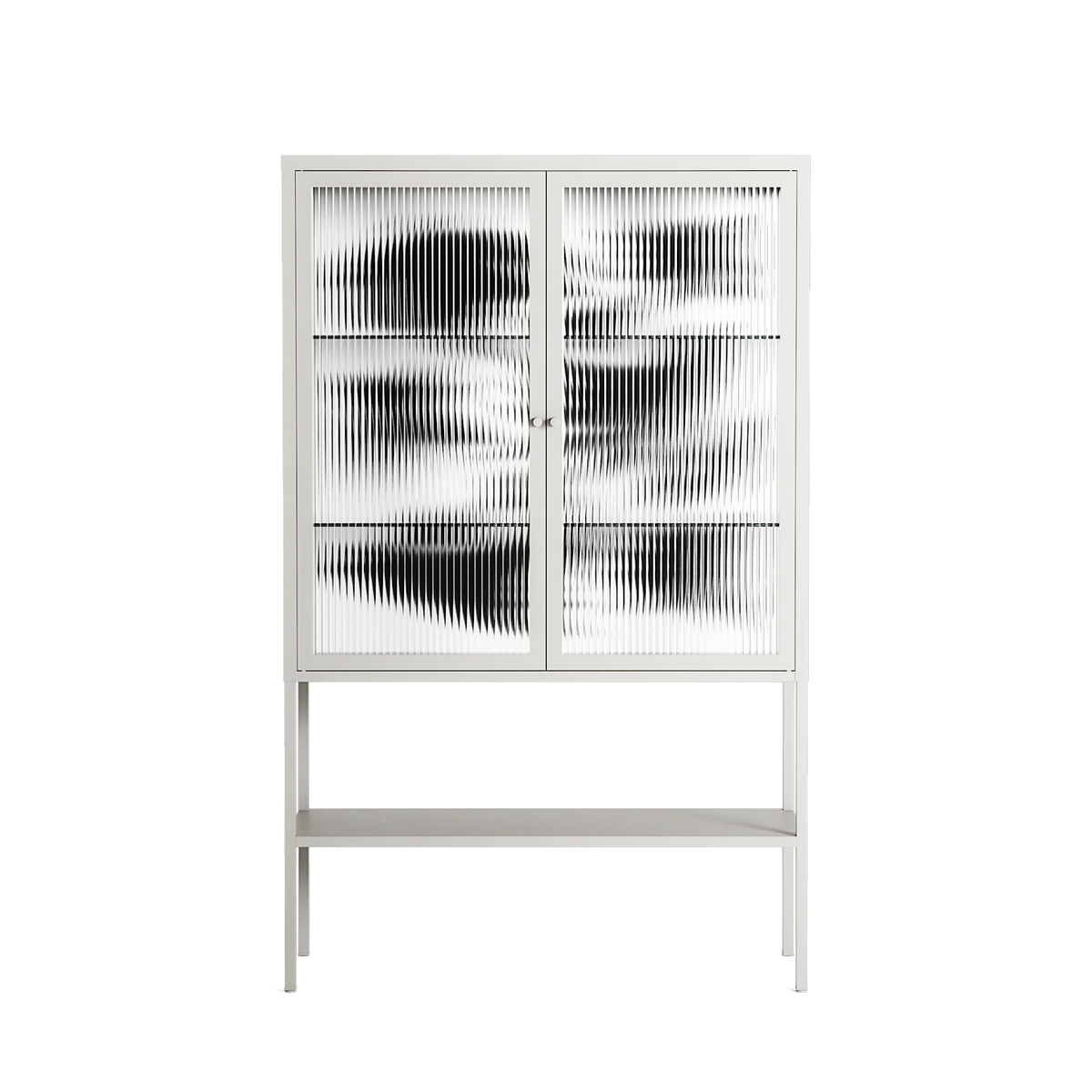 Black Birds - Loft Cabinet - Konrad Blaszczyk - Chalk - Reeded glass