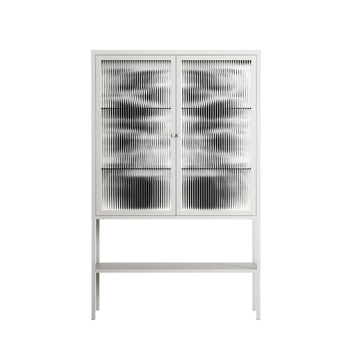 Black Potted Plant - Loft Cabinet - Konrad Blaszczyk - Chalk - Reeded glass