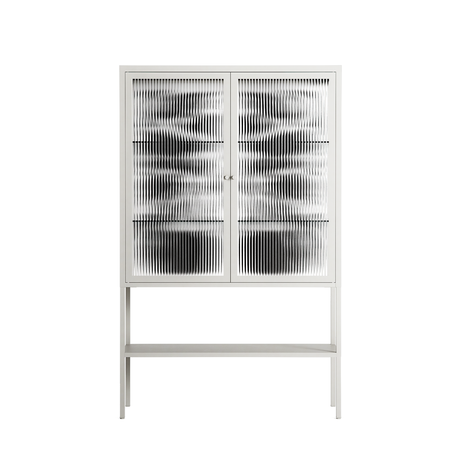 Black Potted Plant - Loft Cabinet - Konrad Blaszczyk - Chalk - Reeded glass