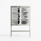 Black Potted Plant - Loft Cabinet - Konrad Blaszczyk - Chalk - Reeded glass