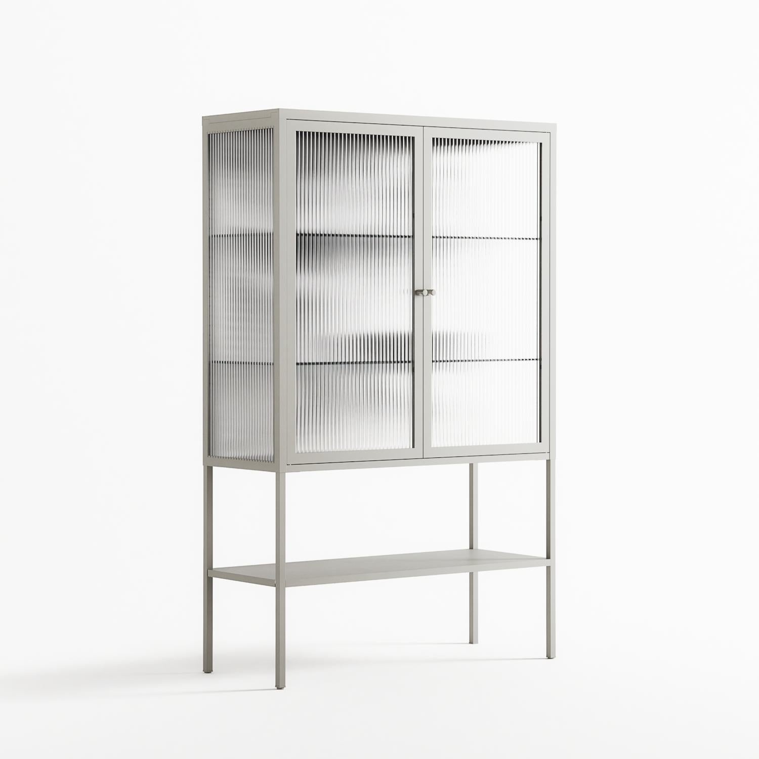 Black Fern - Loft Cabinet - Konrad Blaszczyk - Chalk - Reeded glass