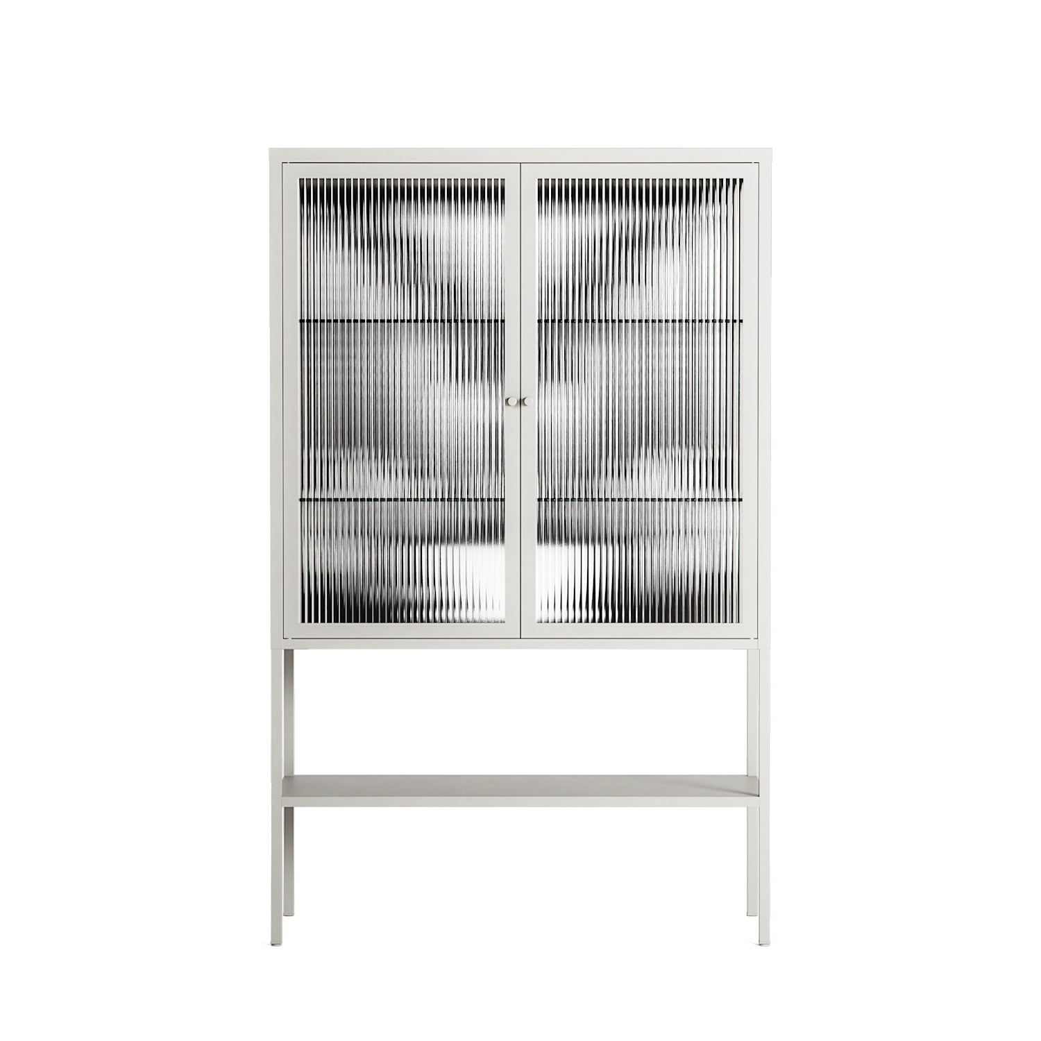 White Fern - Loft Cabinet - Konrad Blaszczyk - Chalk - Reeded glass