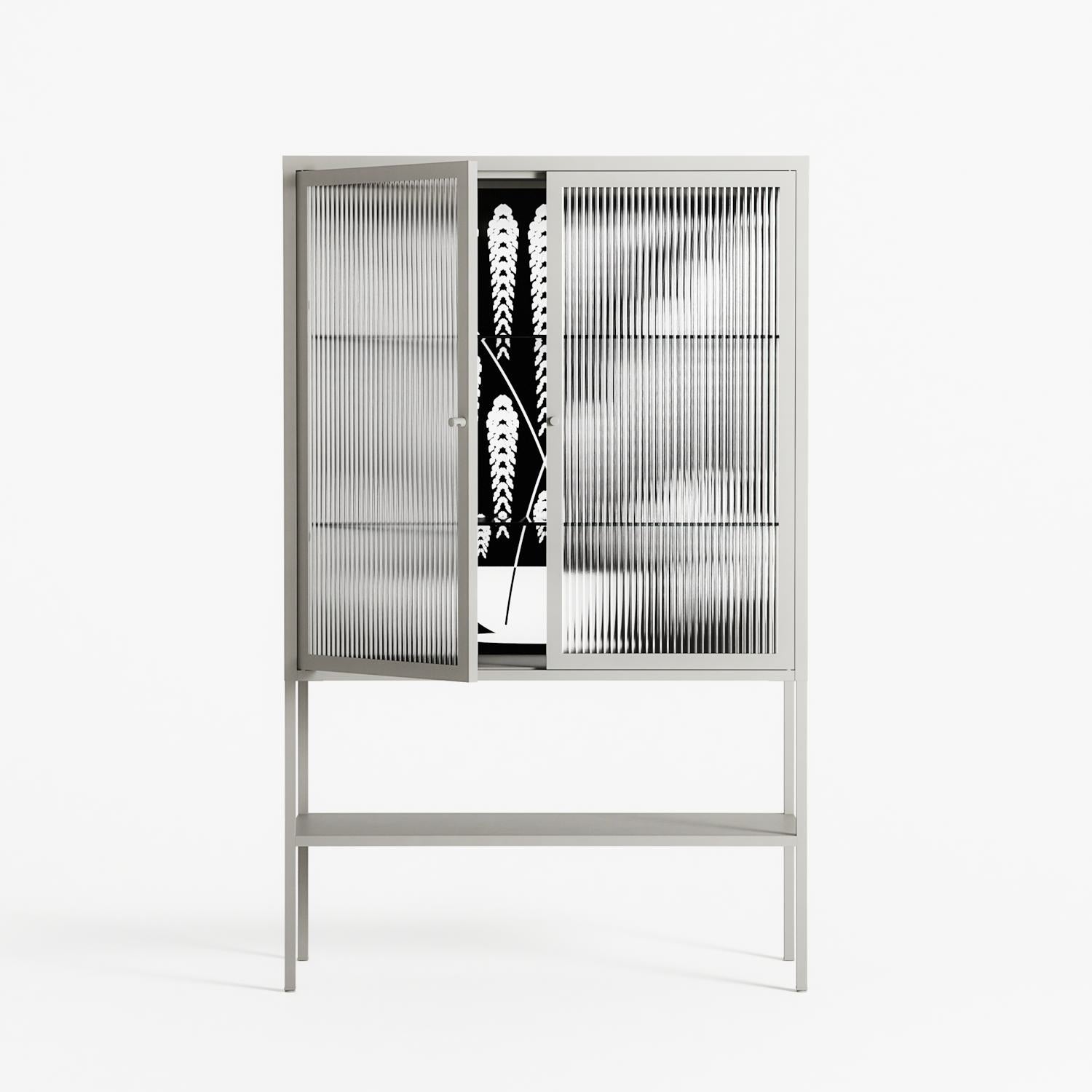 White Fern - Loft Cabinet - Konrad Blaszczyk - Chalk - Reeded glass
