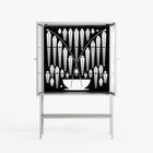 White Fern - Loft Cabinet - Konrad Blaszczyk - Chalk - Reeded glass