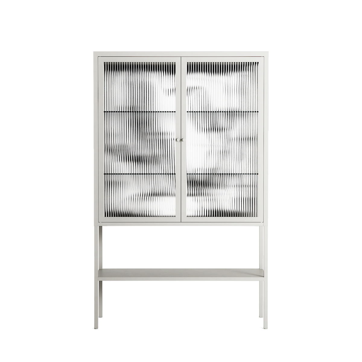 White Potted Plant - Loft Cabinet - Konrad Blaszczyk - Chalk - Reeded glass