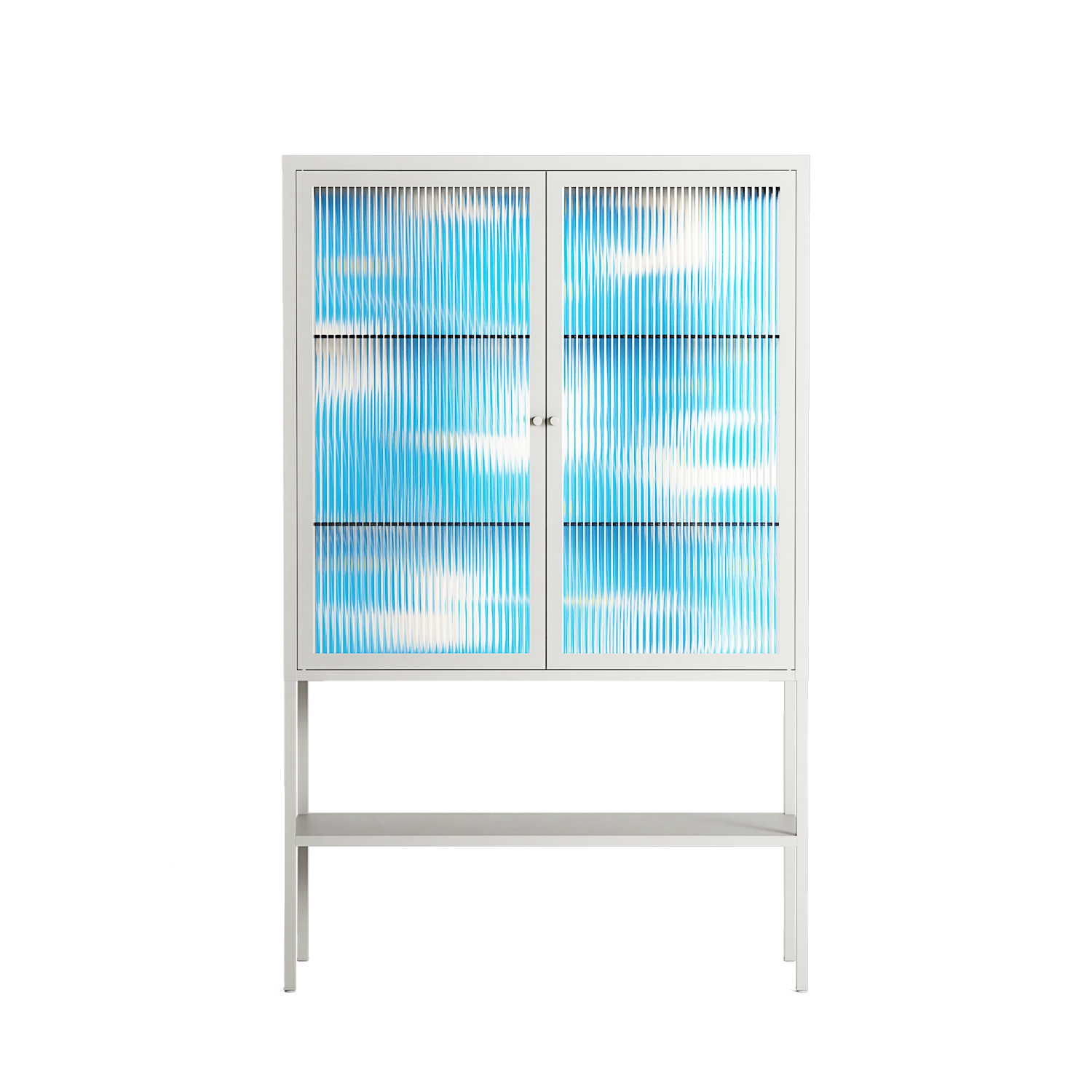 Birds B - Loft Cabinet - Heather Zhou - Chalk - Reeded glass
