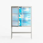 Birds B - Loft Cabinet - Heather Zhou - Chalk - Reeded glass