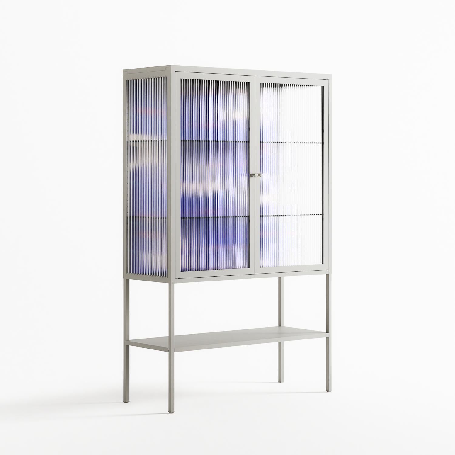 Birds A - Loft Cabinet - Heather Zhou - Chalk - Reeded glass