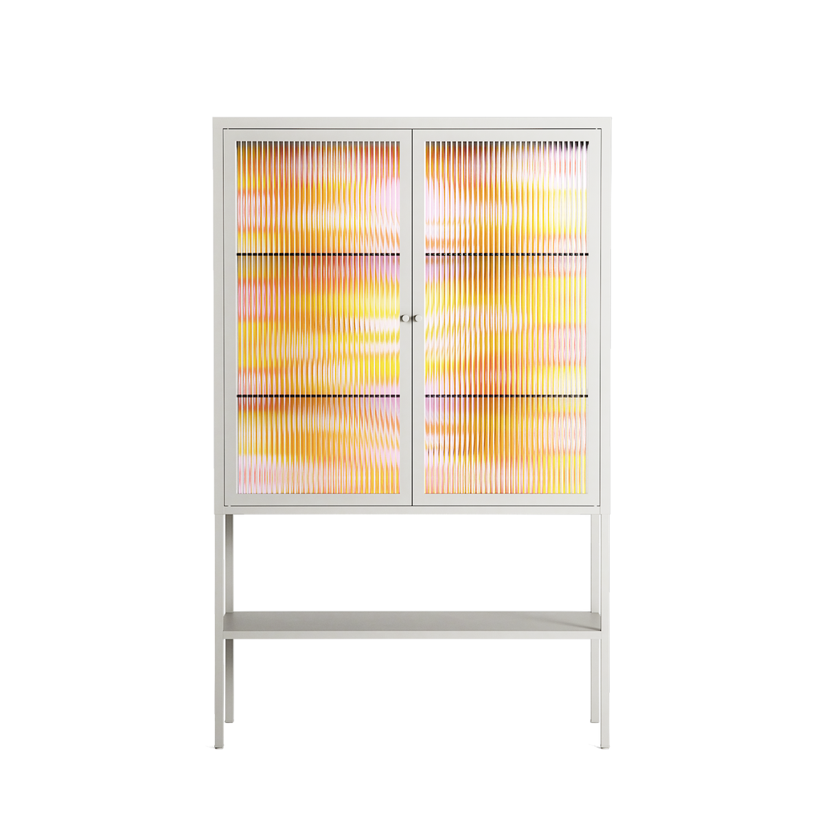 Cake - Loft Cabinet - Heather Zhou - Chalk - Reeded glass