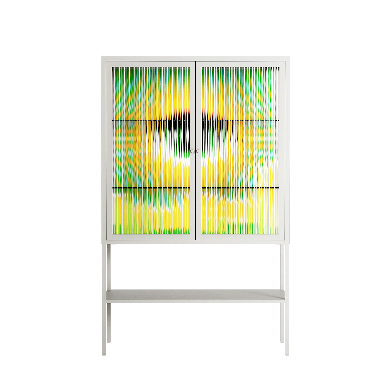 Curiosity - Loft Cabinet - Heather Zhou - Chalk - Reeded glass