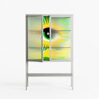 Curiosity - Loft Cabinet - Heather Zhou - Chalk - Reeded glass