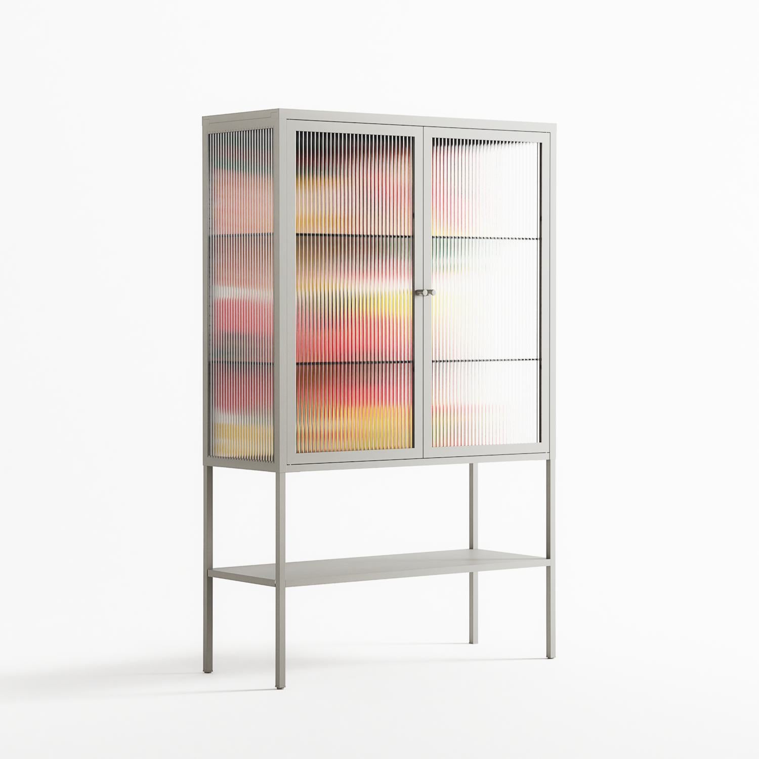 Flower C - Loft Cabinet - Heather Zhou - Chalk - Reeded glass