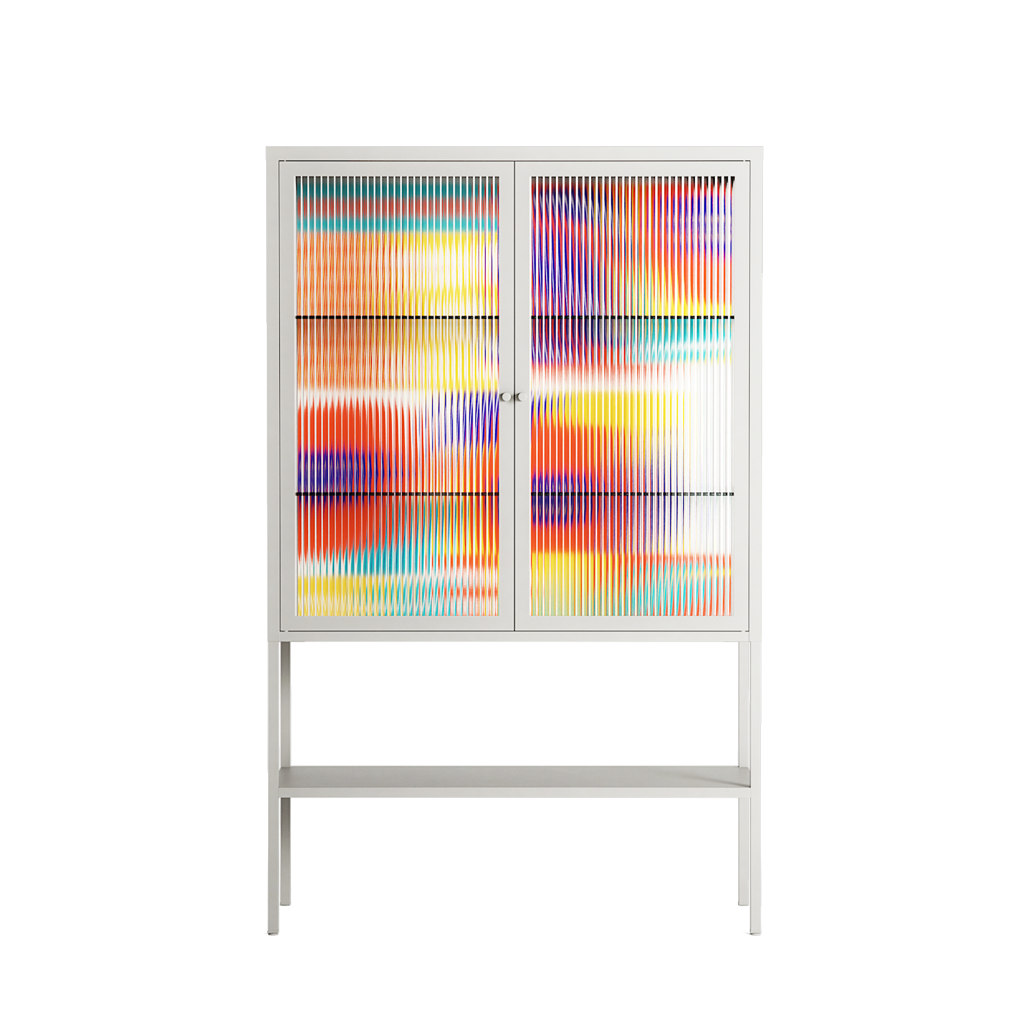 Flower A - Loft Cabinet - Heather Zhou - Chalk - Reeded glass