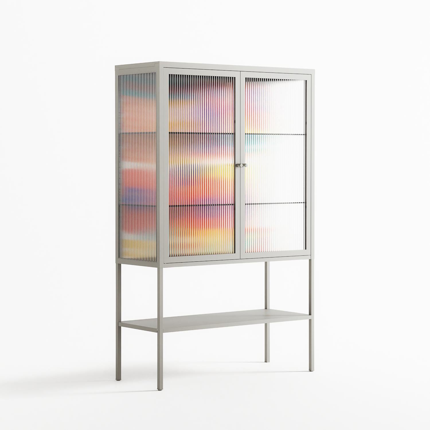 Flower A - Loft Cabinet - Heather Zhou - Chalk - Reeded glass