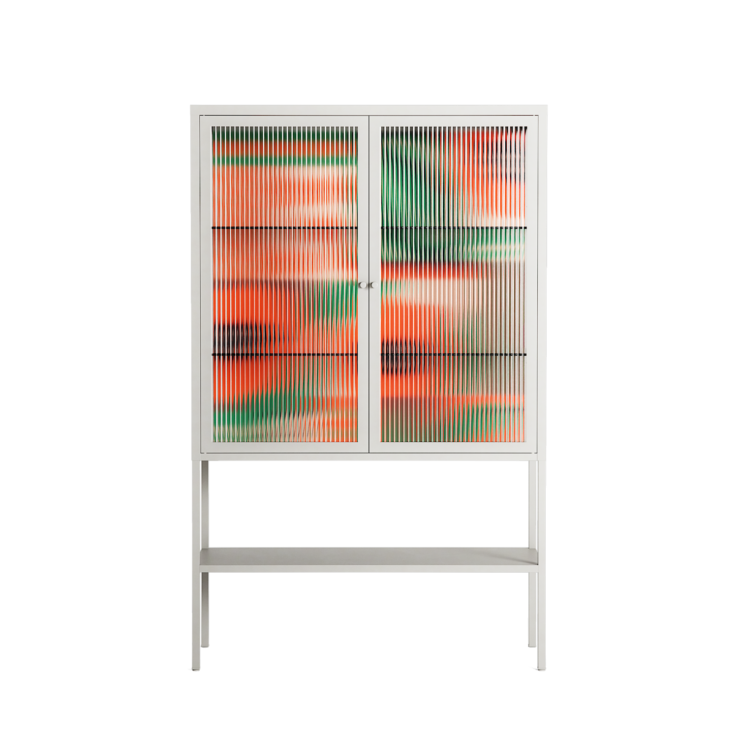 Flower B - Loft Cabinet - Heather Zhou - Chalk - Reeded glass