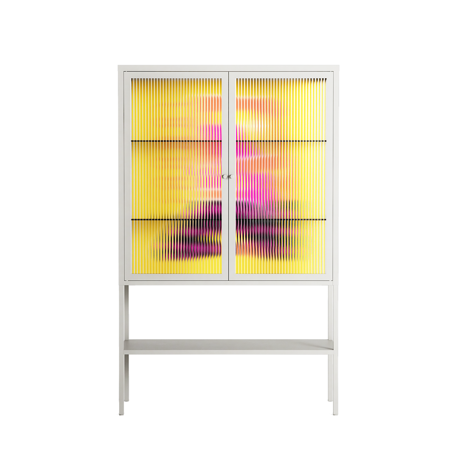 Yoga - Loft Cabinet - Heather Zhou - Chalk - Reeded glass