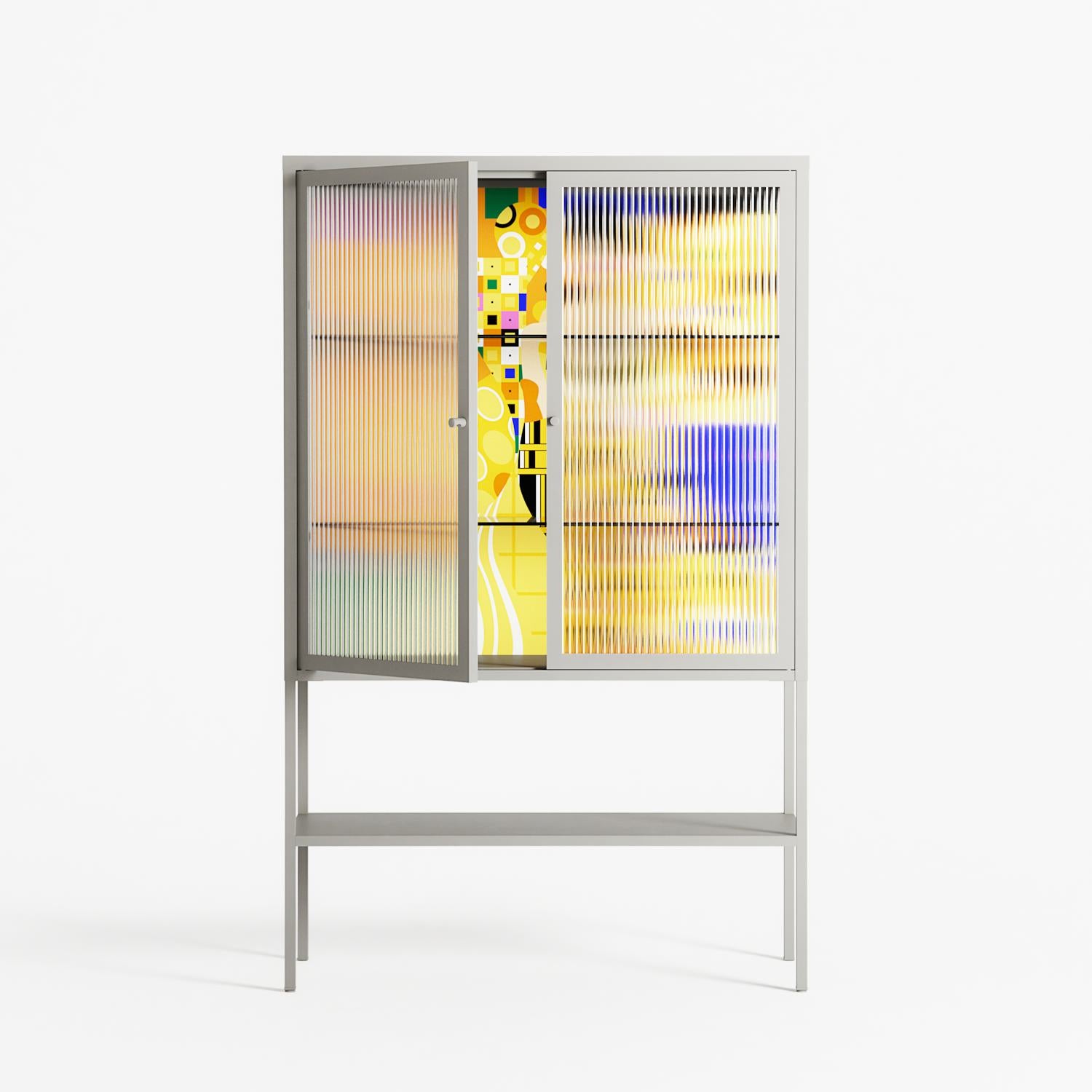 Klimt - Loft Cabinet - Heather Zhou - Chalk - Reeded glass