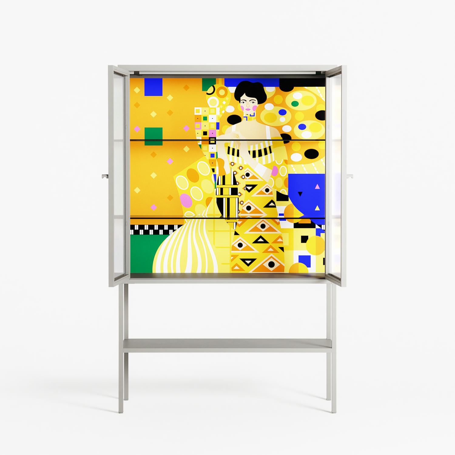 Klimt - Loft Cabinet - Heather Zhou - Chalk - Reeded glass