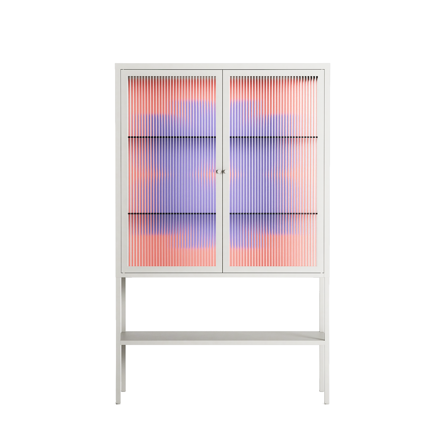 Stella - Loft Cabinet - Linus Lohoff - Chalk - Reeded glass