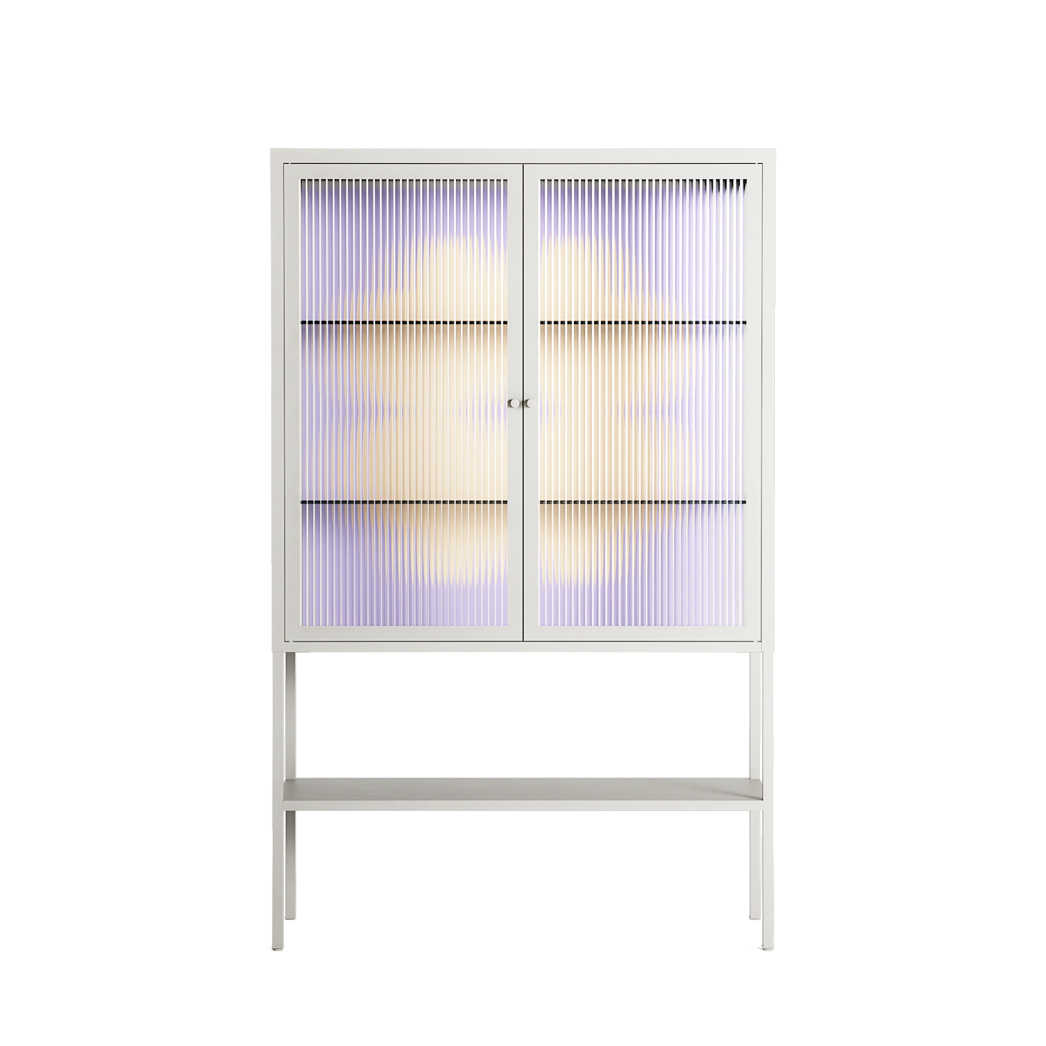 Amara - Loft Cabinet - Linus Lohoff - Chalk - Reeded glass