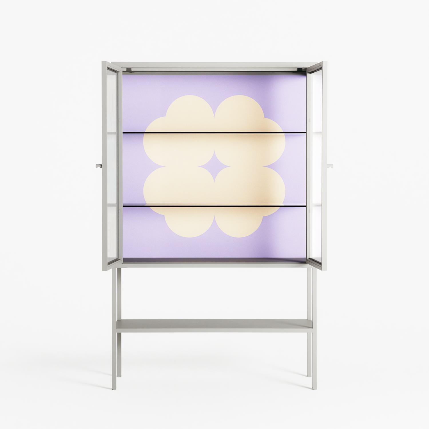 Amara - Loft Cabinet - Linus Lohoff - Chalk - Reeded glass