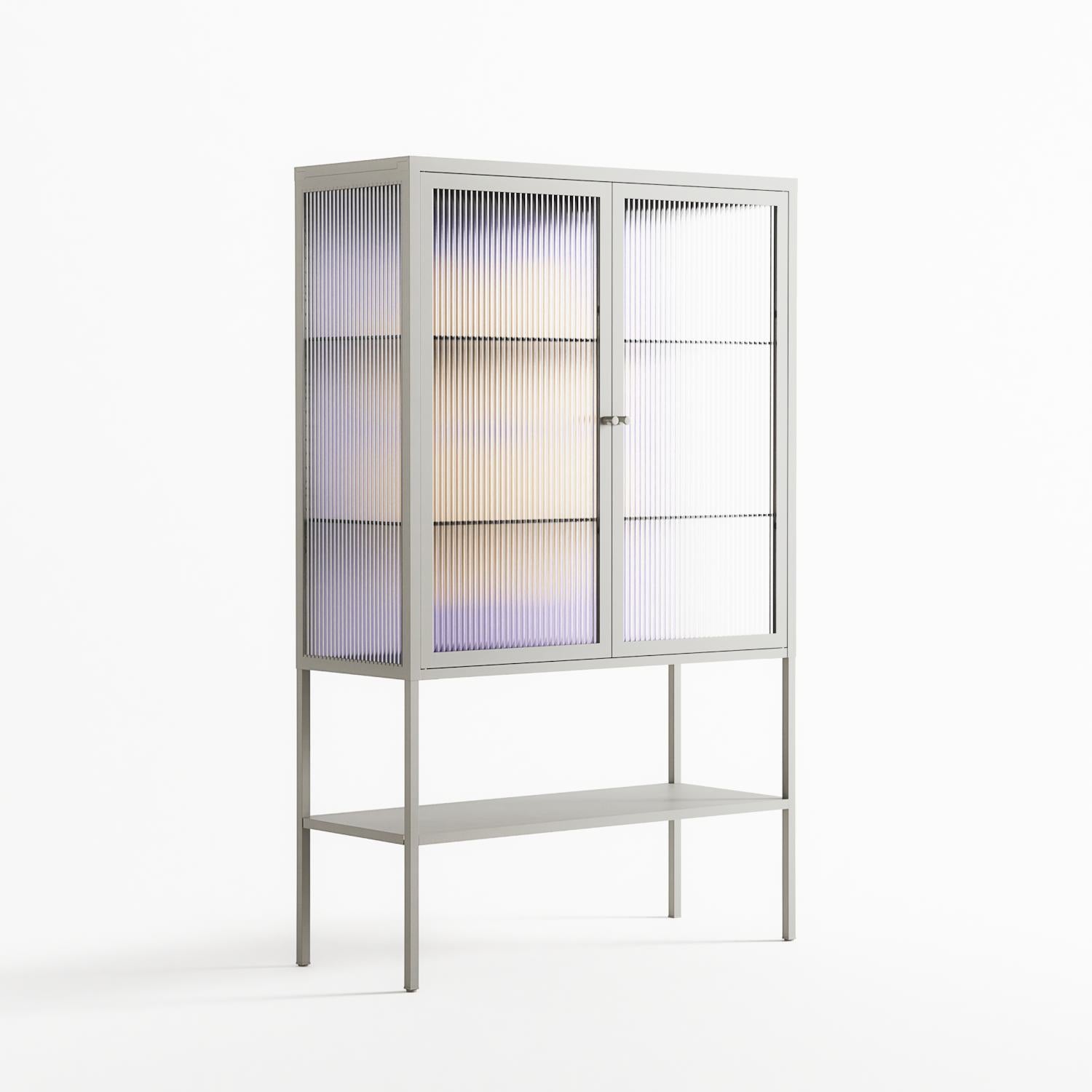 Amara - Loft Cabinet - Linus Lohoff - Chalk - Reeded glass