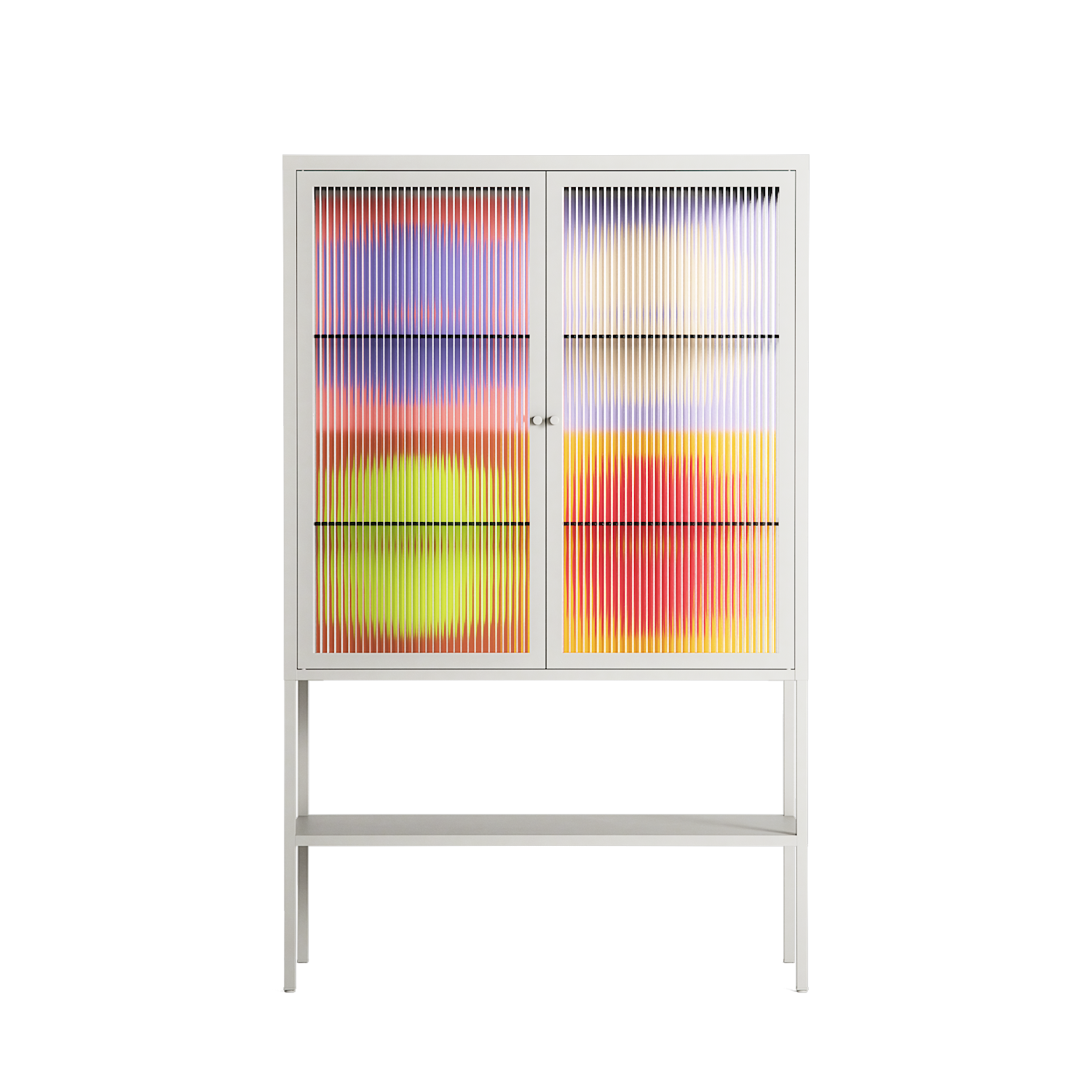 Flowers All - Loft Cabinet - Linus Lohoff - Chalk - Reeded glass