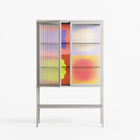 Flowers All - Loft Cabinet - Linus Lohoff - Chalk - Reeded glass