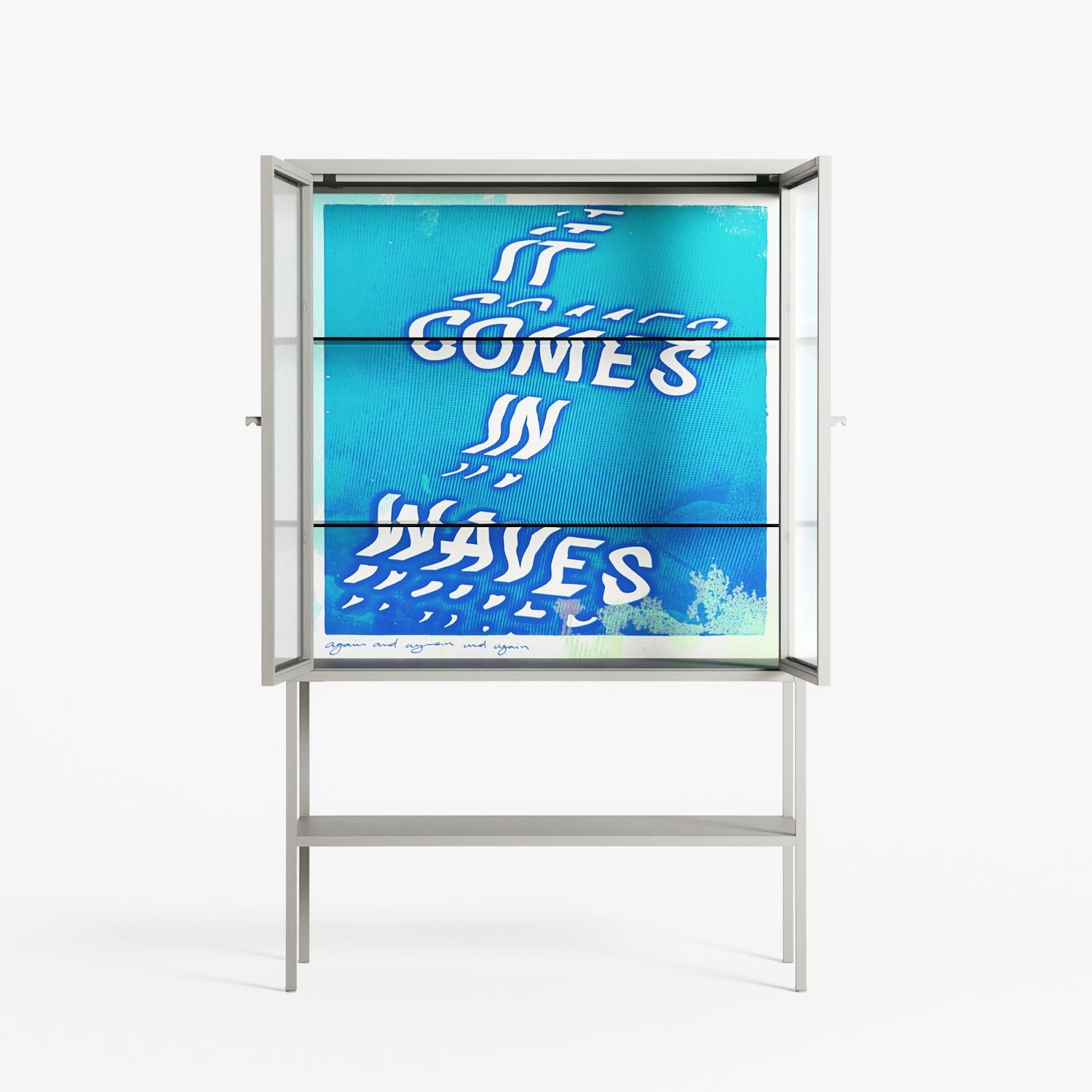 It Comes in Waves - Loft Cabinet - Ciara Wade - Chalk - Reeded glass
